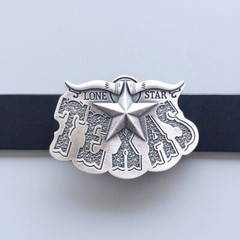 Vintage Silver Plated Western Star Cowboy Belt Buckle Boucle de Ceinture