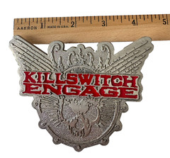 Bravado Killswitch Engage in Red Skull Wings Belt Buckle Silver Metalcore Band