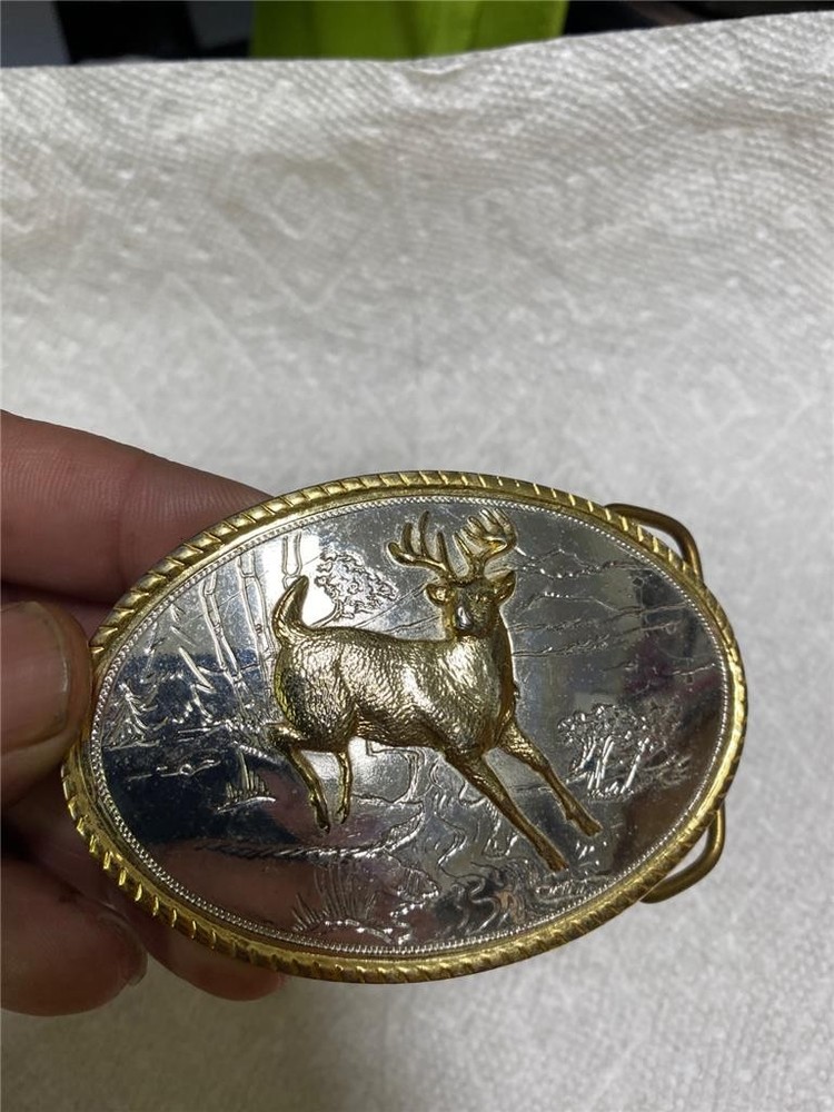AMINCO Deer Buck BELT BUCKLE AMINCO THE HERITAGE COLLECTION SSP. GP. VINTAGE
