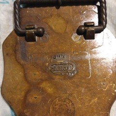 PannTree Men&rsquo;s Western Metal Belt Buckle Alligator « F » Logo 1978 Silver Orange