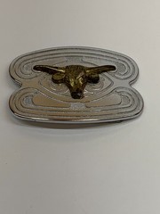 Vintage Belt Buckle Texas Longhorn Steer Silver and Gold Tone