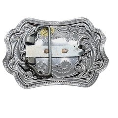 Silvertone Metal Belt Buckle Brass Longhorn Steer Head 1960s Western Cowboy