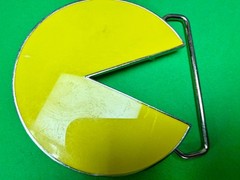 Pacman Maze Arcade Video Game Yellow Enameled 2010 by Namco Bandai Belt Buckle