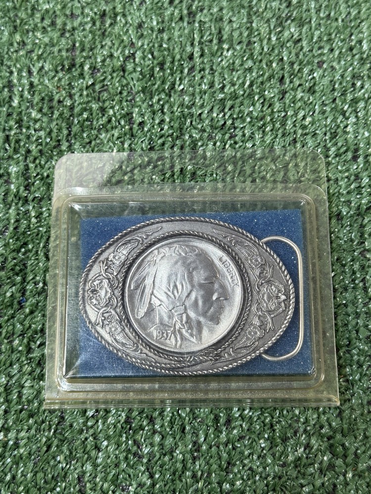 Vintage 1991 Siskiyou Native Indian Head Buffalo 1937 Nickle Belt Buckle NEW