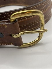 Vintage Larry Mahan Tooled Embroidered Leather Belt 6511 size 34