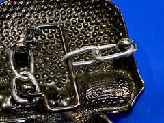 Skull Head Clear Bling Rhinestone Gothic Punk Figural Belt Buckle Missing Stone