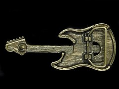 UA01139 REALLY COOL CUT-OUT **ELECTRIC GUITAR** MUSIC BRASSTONE BELT BUCKLE
