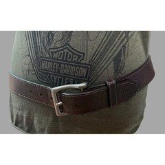 Larry Mahan Brown Genuine Leather Belt Silver Buckle 40&Prime; Length Made in China