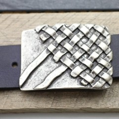 Braided Metal Belt Buckle Rustic Vintage Style Buckle