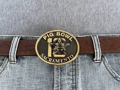 1983 Pig Bowl Sacramento Police Law Enforcement Heritage Mint LTD. Belt Buckle