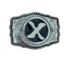 Vintage PEWTER IRON CROSS BELT BUCKLE 3.5x 4”