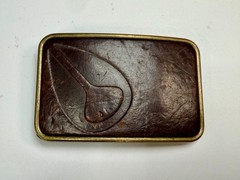 Nixon Logo Embossed on Leather Vintage Advertisement Promotional Belt Buckle
