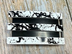 Adidas Golf 3 Stripe White & Black Ink Flash Color Trophy Award Belt Buckle