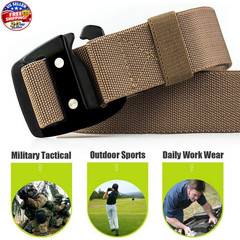 Tactical Stretch Belt for Men, 1.5&Prime; Military Work Rigger Elastic Nylon Hiking..