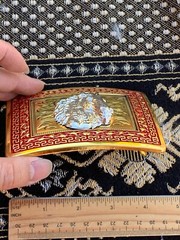 Western Buckle Gold Silver Red Horse Head Cowboy Buckle 2 » Hebilla Vaquero