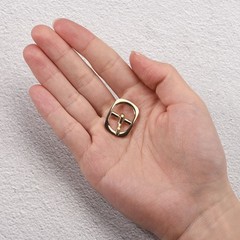 5Pcs 0.5&Prime; Single Prong Belt Buckle Oval Center Bar Buckles for Belt Champagne