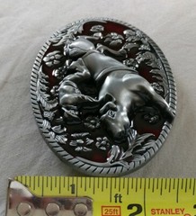 COWBOY BULL RIDER RODEO WESTERN FLORAL DESIGN BELT BUCKLE