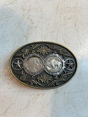 1929 Indian Head Nickle & Buffalo Nickle In Star Belt Buckle