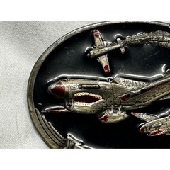 Vintage 1986 C+J Inc P-40 Warhawk Belt Buckle WWII Aviation Made in USA 1131