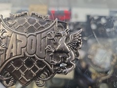 Tapout Belt Buckle Black Grey Metal Dragons MMA Cage Mixed Martial Arts Y2K