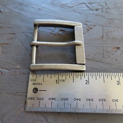 Single Prong Belt Buckle Mens Silver 1.5 Square Roller Replacement Casual Retro