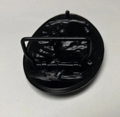 Skull and Crossbones, Black/Silver Metal Motorcycle Biker Belt Buckle