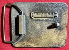 1977 Indiana Metal Craft Deer Belt Buckle Bronze (J97) – 2.75in x 2.32in