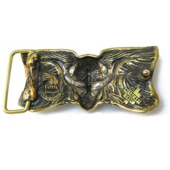 Valkyrie brass belt buckle, Scandinavian Norse Nordic Celtic Viking belt buckle