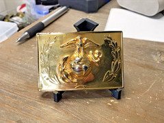Vintage Marines Belt Buckle Anchor and Globe