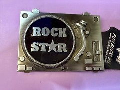 DJ ROCK STAR Turntable Music Record Player Musicians Music Lovers Belt Buckle