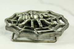 Spider and Web pewter belt buckle