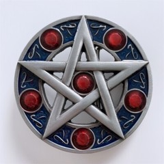 Cross Star Circle Totem Round Enamel Metal Belt Buckle