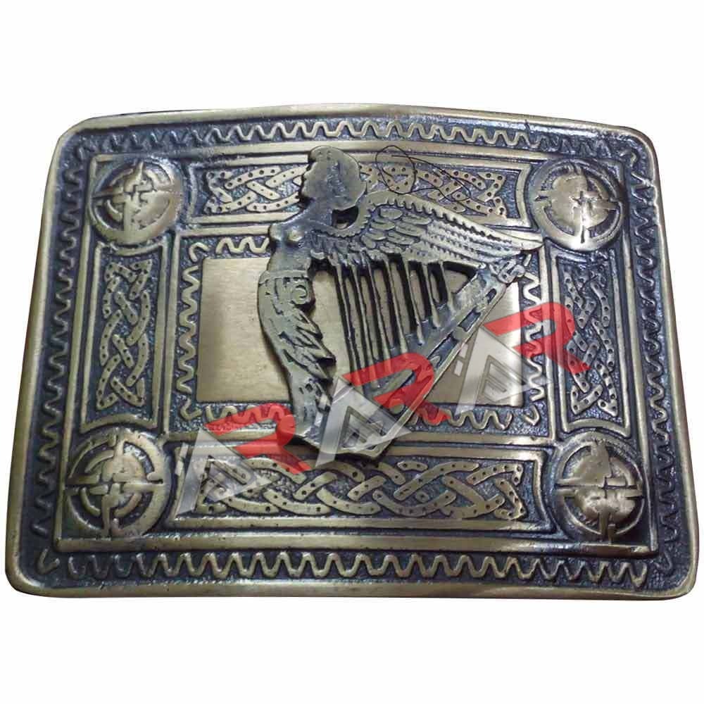 Men’s Irish Celtic Harp Kilt Belt Buckle Antique / Celtic Kilt Belt Buckle Harp