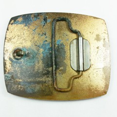 Vtg Abstract Mosaic Pattern Wood Belt Buckle