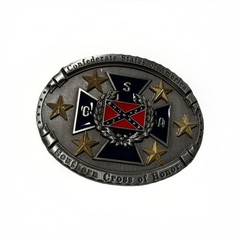 Sothern Cross Of Honor Metal Belt Buckle SCA Blue Cross