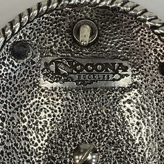 Nocona Western Belt Buckle Oval Longhorn Barbwire Brown Western Bull Skull Head