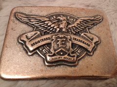 Vintage Registered Trademark E In Shield Quality Brand Belt Buckle