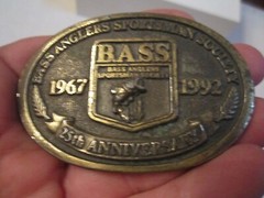 1992 BASS ANGLERS SPORTSMAN SOCIETY BELT BUCKLE – 25TH ANNIV SOLID BRASS – GW-15