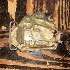 Brass Color 16-Sail Metal Ship Belt Buckle 4&Prime; x 3&Prime;