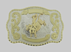 Rodeo Belt Buckle Gold Silver Metal Square Cowboy Men Women Vintage Texas State