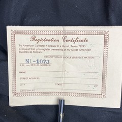 Heritage Mint Ltd Virginia Statehood 1776 Belt Buckle serial number NI1073 brass