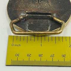 Vintage Odessa Babbitt Bearing Co Solid Brass Belt Buckle Industrial Texas Oil