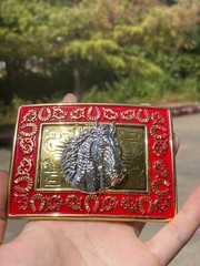Western Buckle HorseShoe Silver Gold Red Horse Head Cowboy 2 » Hebillas Vaqueras