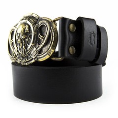 Belt buckle Alien, Steampunk brass belt buckle, Skull belt buckle