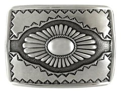 American Southwest Design Sterling Silver Plated Western Belt Buckle