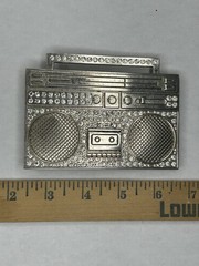 Cassette Tape Music Boom Box Rhinestones HIP HOP Rock Fashion Metal Belt Buckle