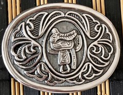 Vintage Avon Horse Saddle Silvertone Metal Belt Buckle 2 1/4&Prime; X 3&Prime;