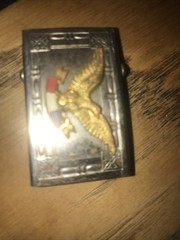Vintage American Eagle Flag Red White & Blue Buckle Estate Find 2” By 1“