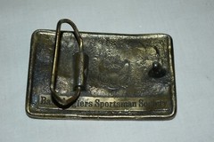 SOLID Brass Bass Anglers Sportsman Society BASS Jumping BELT BUCKLE EUC