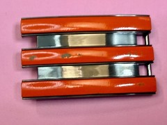 Adidas Golf Trophy Used Vintage Orange On Black Colored Stripes Belt Buckle